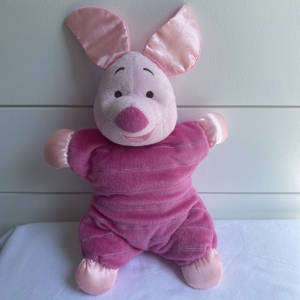 Disney Baby Winnie The Pooh Plush Soft Pink Piglet Stuffed Animal Lovey Toy.
